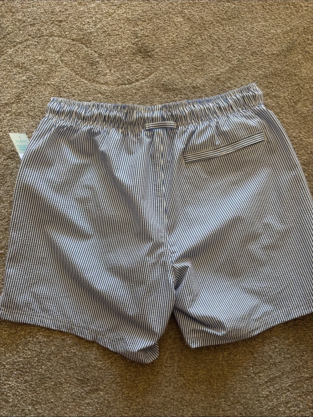 NWT Men’s Navy & White Striped Swim Trunks Quick Dry